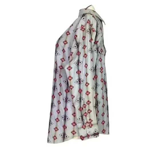 Wrangler Men L Aztec Southwest Western Snap Up Shirt Gray Cotton Long Sleeve VTG - Picture 2 of 7